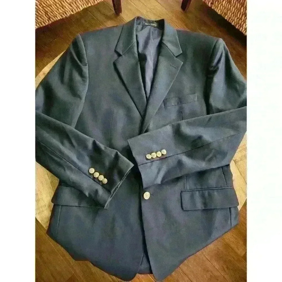 Lauren Ralph Lauren Pure Woolmark 100% Wool-Laine Coat Blazer Blue Men's 40 - Picture 1 of 10